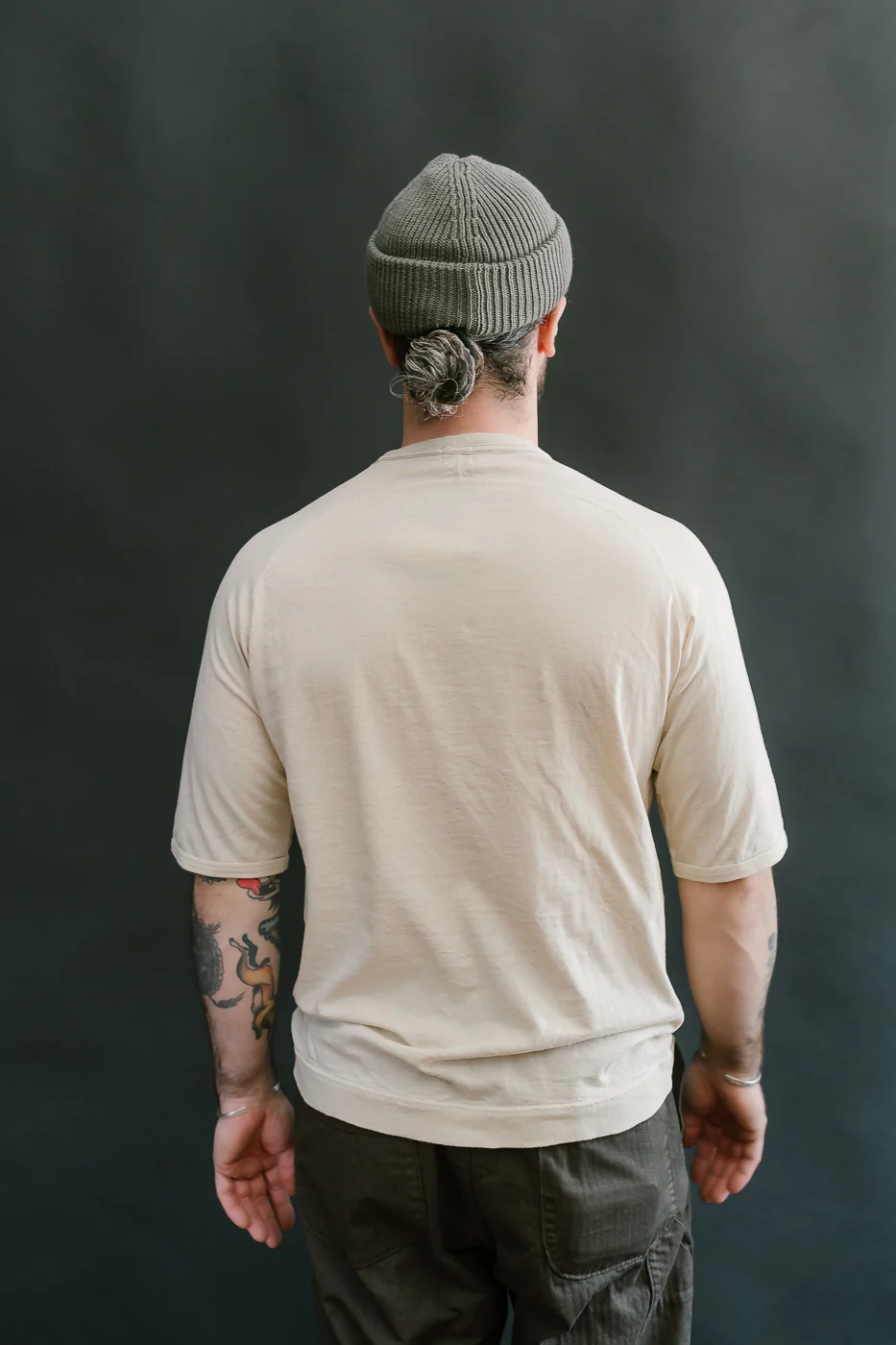 LRC1120 - Supima Cotton Freedom Sleeve Pocket Crew - Old Ivory - Image 13