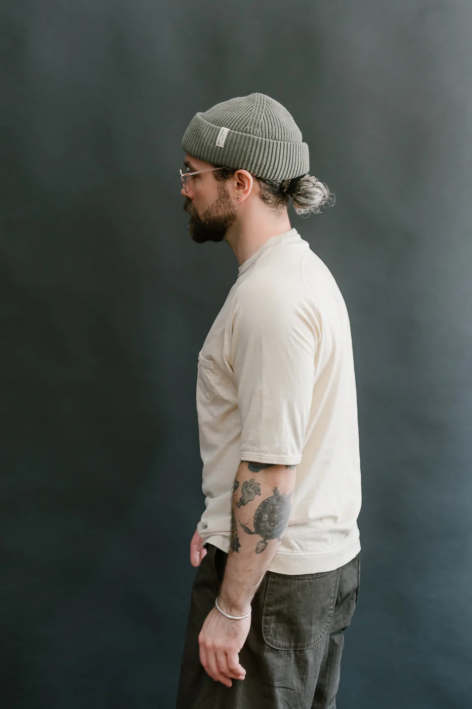 LRC1120 - Supima Cotton Freedom Sleeve Pocket Crew - Old Ivory - Image 14