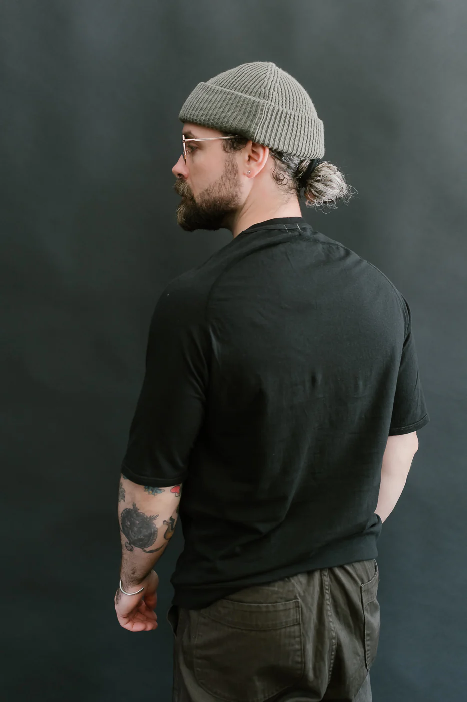 LRC1120 - Supima Cotton Freedom Sleeve Pocket Crew - Royal Black - Image 11