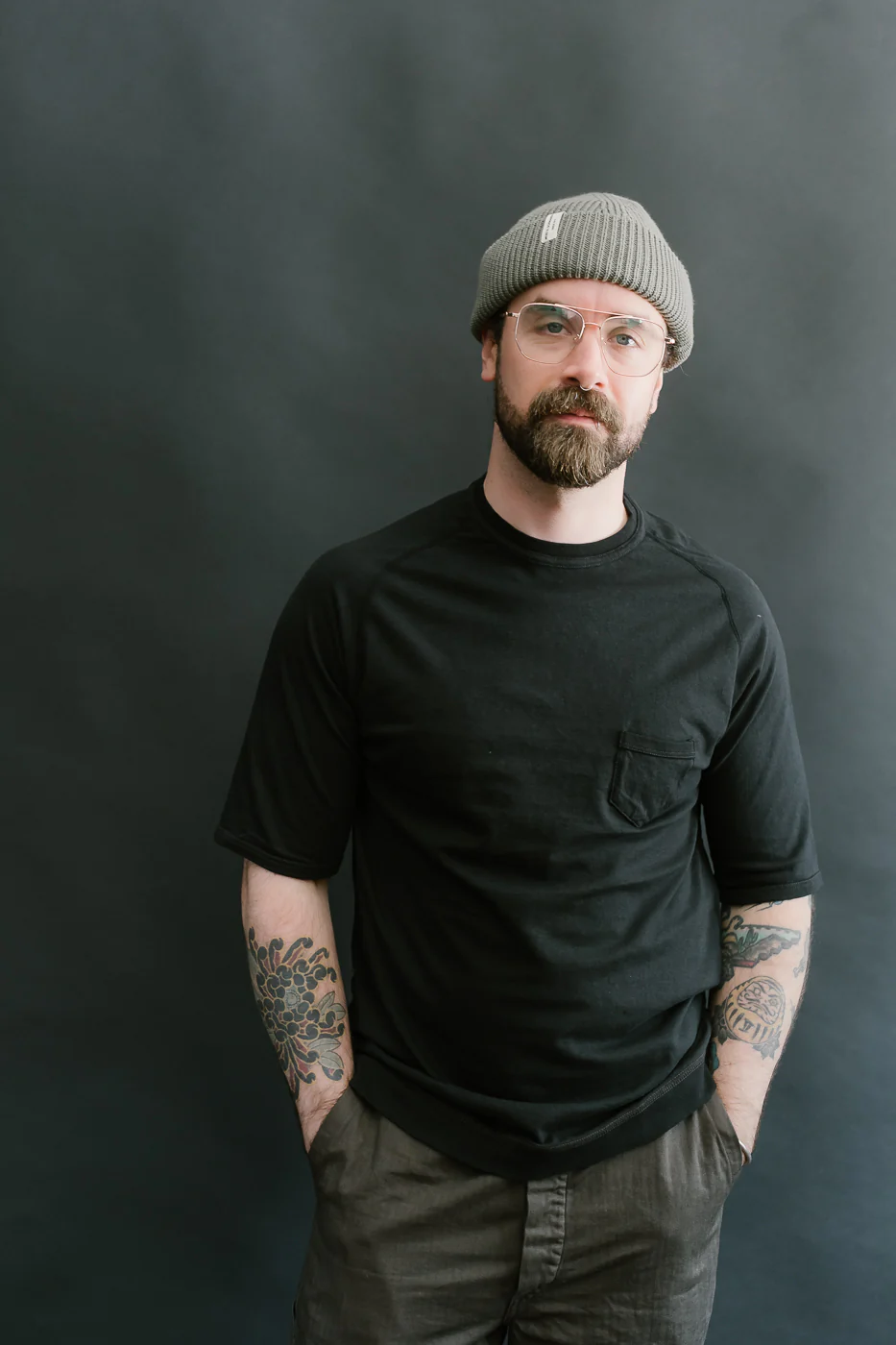 LRC1120 - Supima Cotton Freedom Sleeve Pocket Crew - Royal Black - Image 14