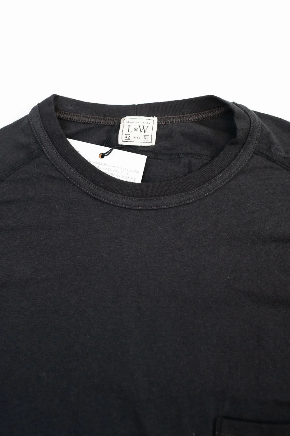 LRC1120 - Supima Cotton Freedom Sleeve Pocket Crew - Royal Black - Image 2