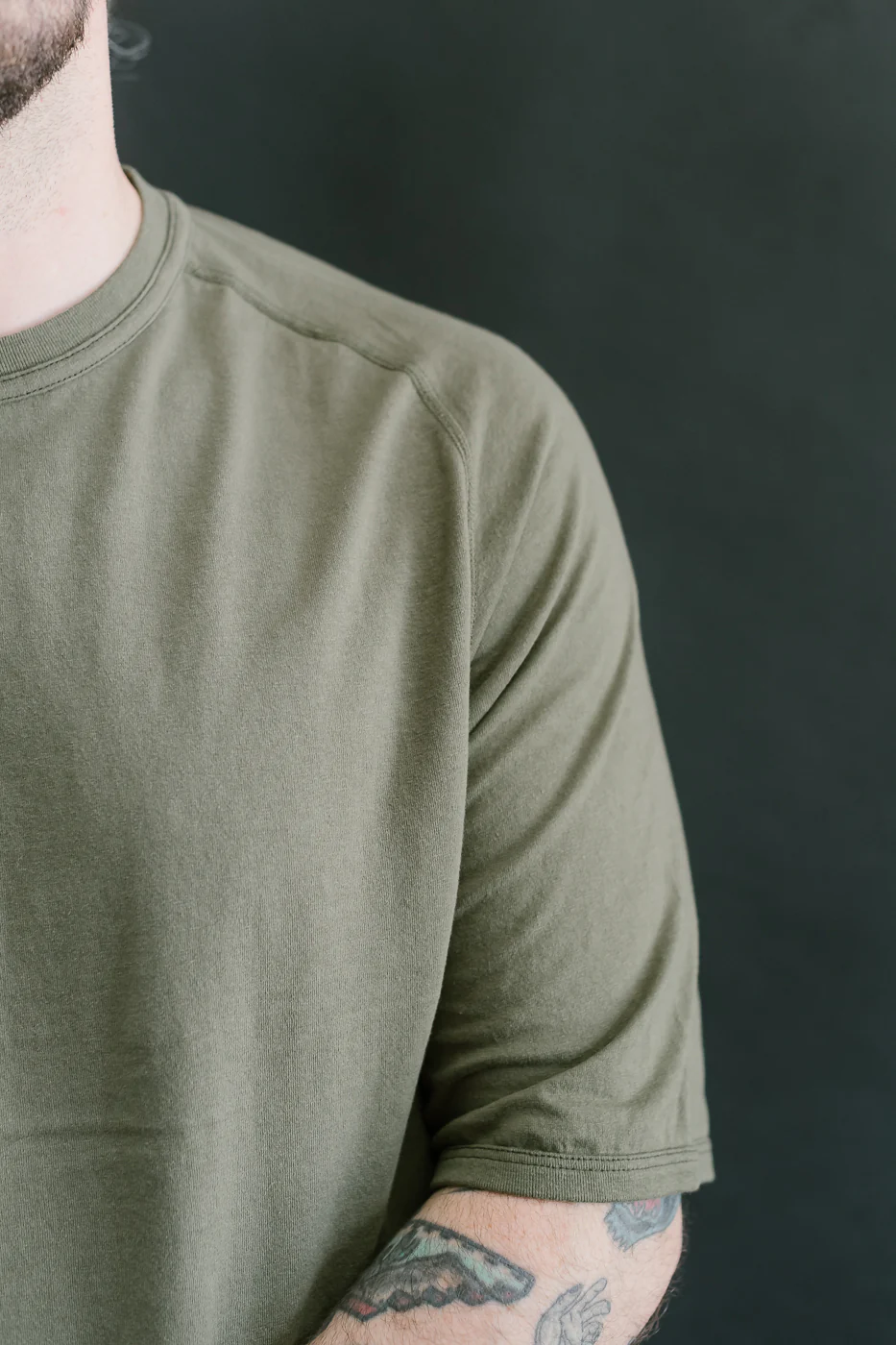 LRC1121 - Supima Cotton Freedom Sleeve Crew - Antique Olive - Image 15