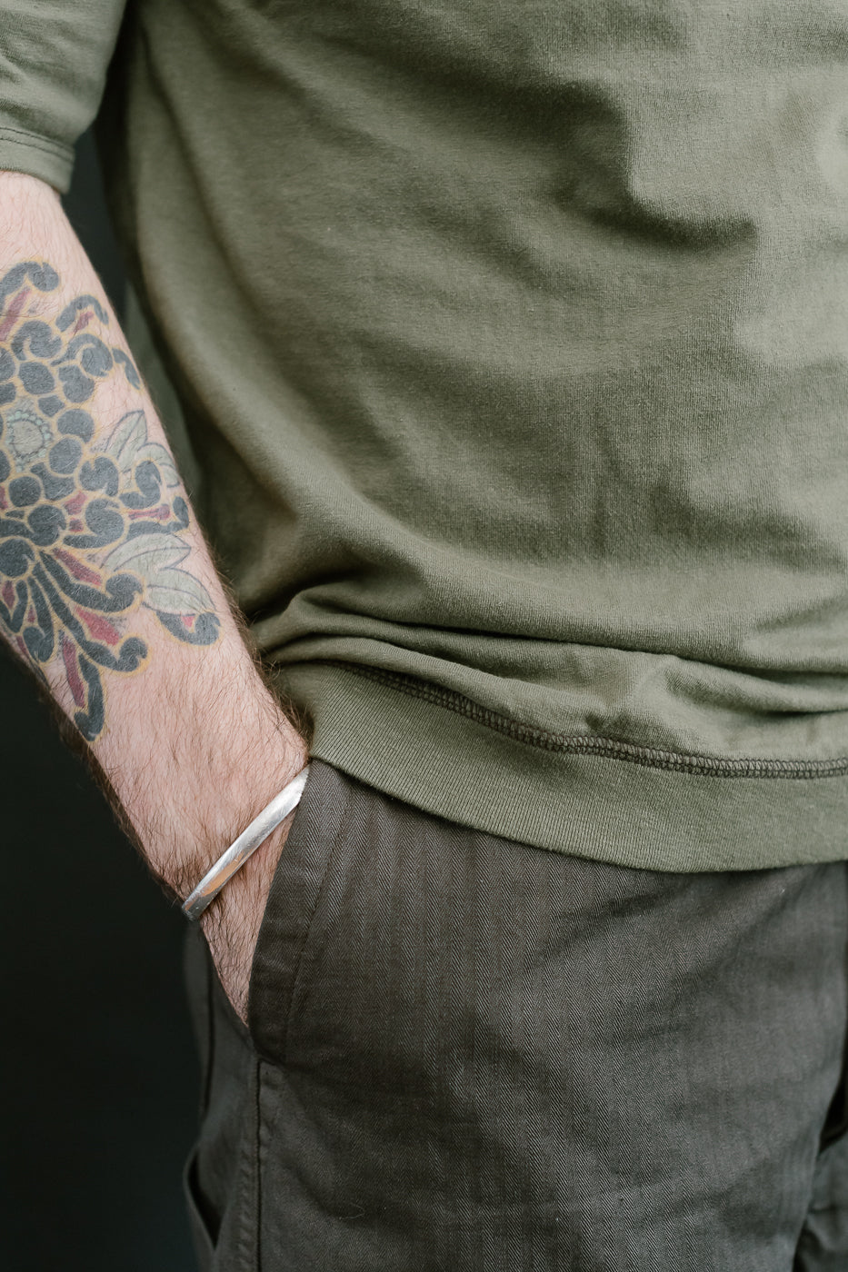 LRC1121 - Supima Cotton Freedom Sleeve Crew - Antique Olive - Image 18