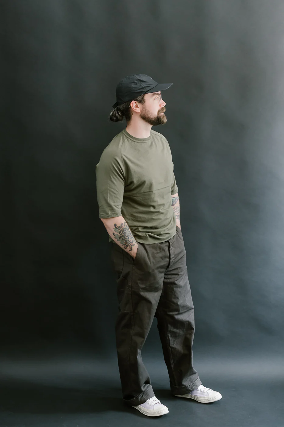 LRC1121 - Supima Cotton Freedom Sleeve Crew - Antique Olive - Image 7
