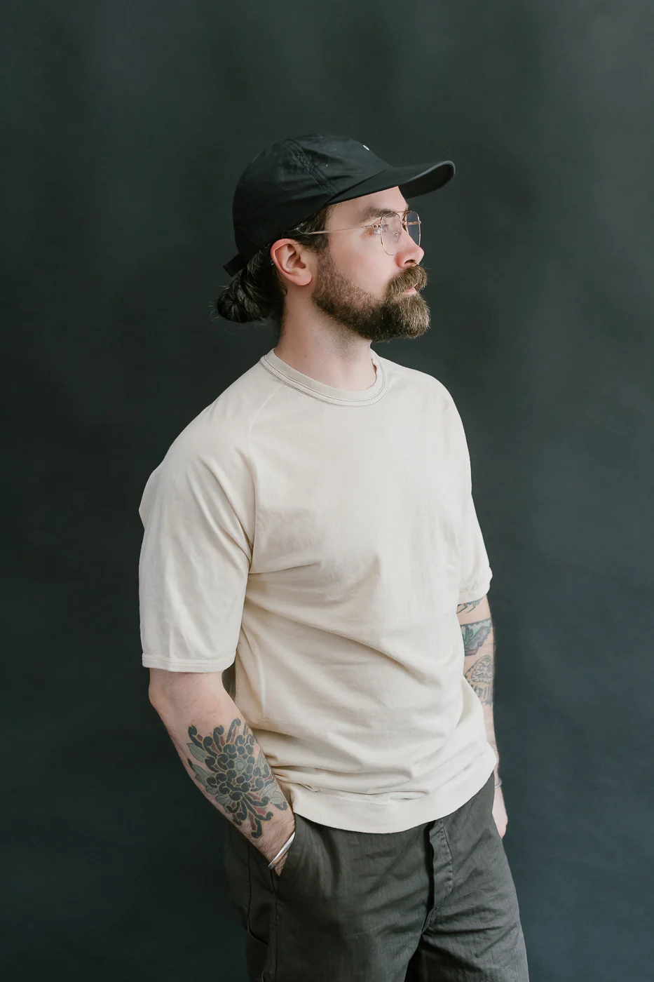 LRC1121 - Supima Cotton Freedom Sleeve Crew - Old Ivory - Image 10