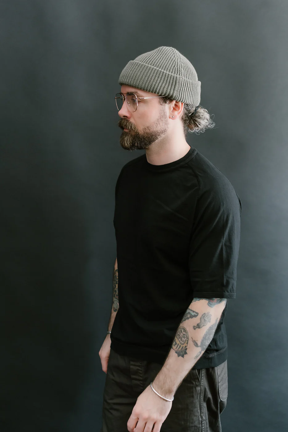 LRC1121 - Supima Cotton Freedom Sleeve Crew - Royal Black - Image 12