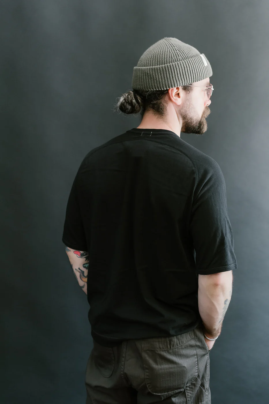 LRC1121 - Supima Cotton Freedom Sleeve Crew - Royal Black - Image 14