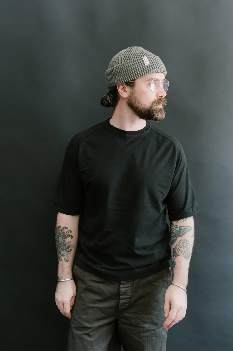 LRC1121 - Supima Cotton Freedom Sleeve Crew - Royal Black - Image 16