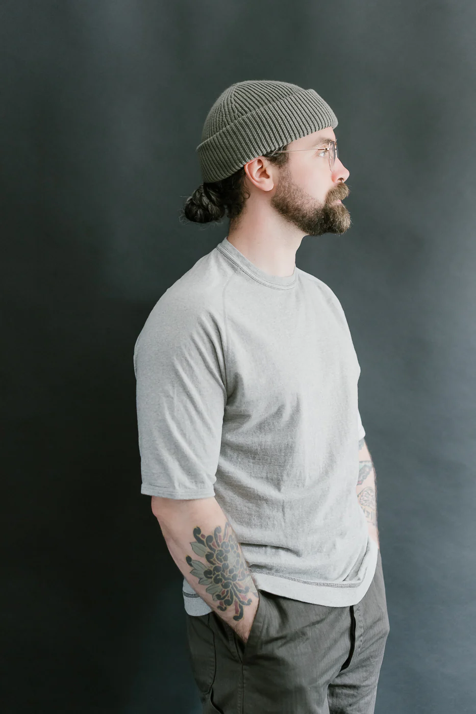 LRC1121 - Supima Cotton Freedom Sleeve Crew - Vintage Grey - Image 10