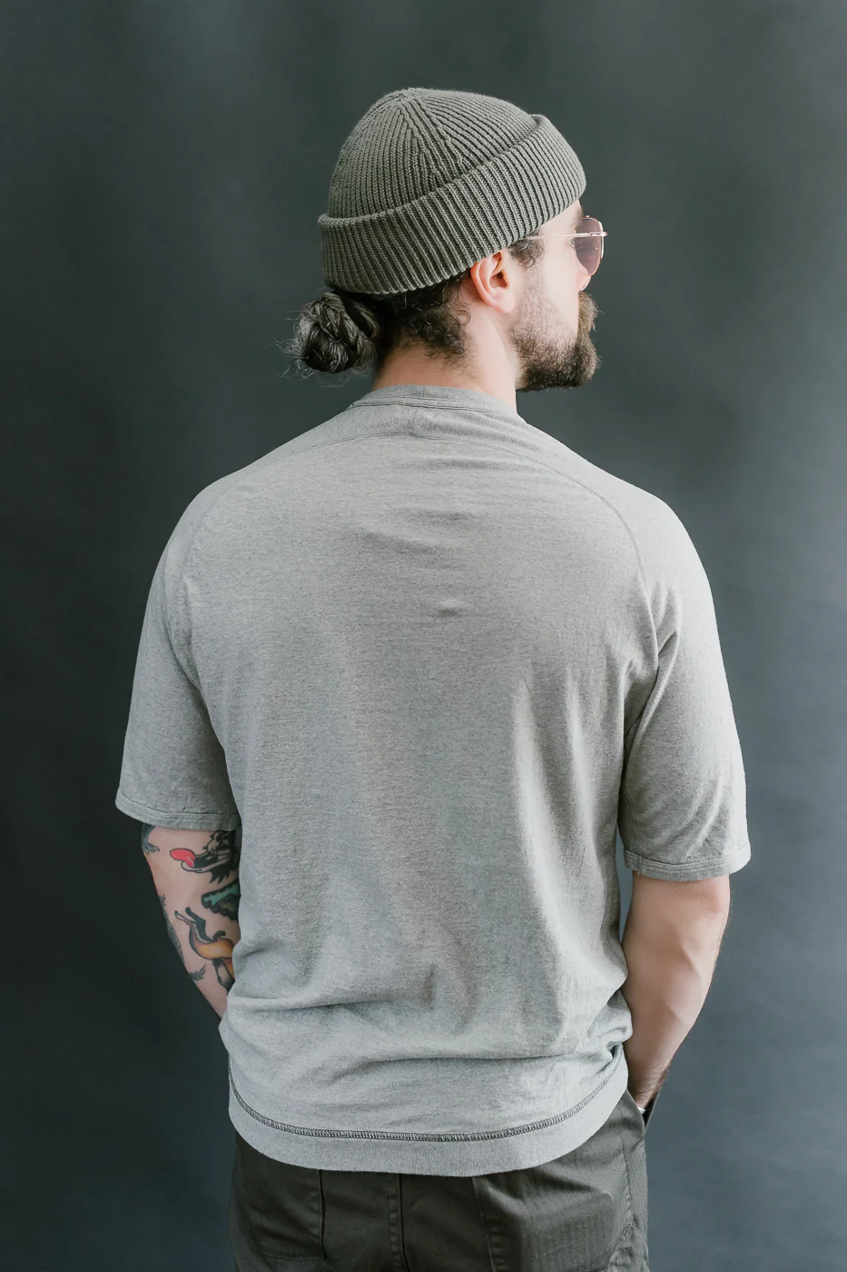 LRC1121 - Supima Cotton Freedom Sleeve Crew - Vintage Grey - Image 11
