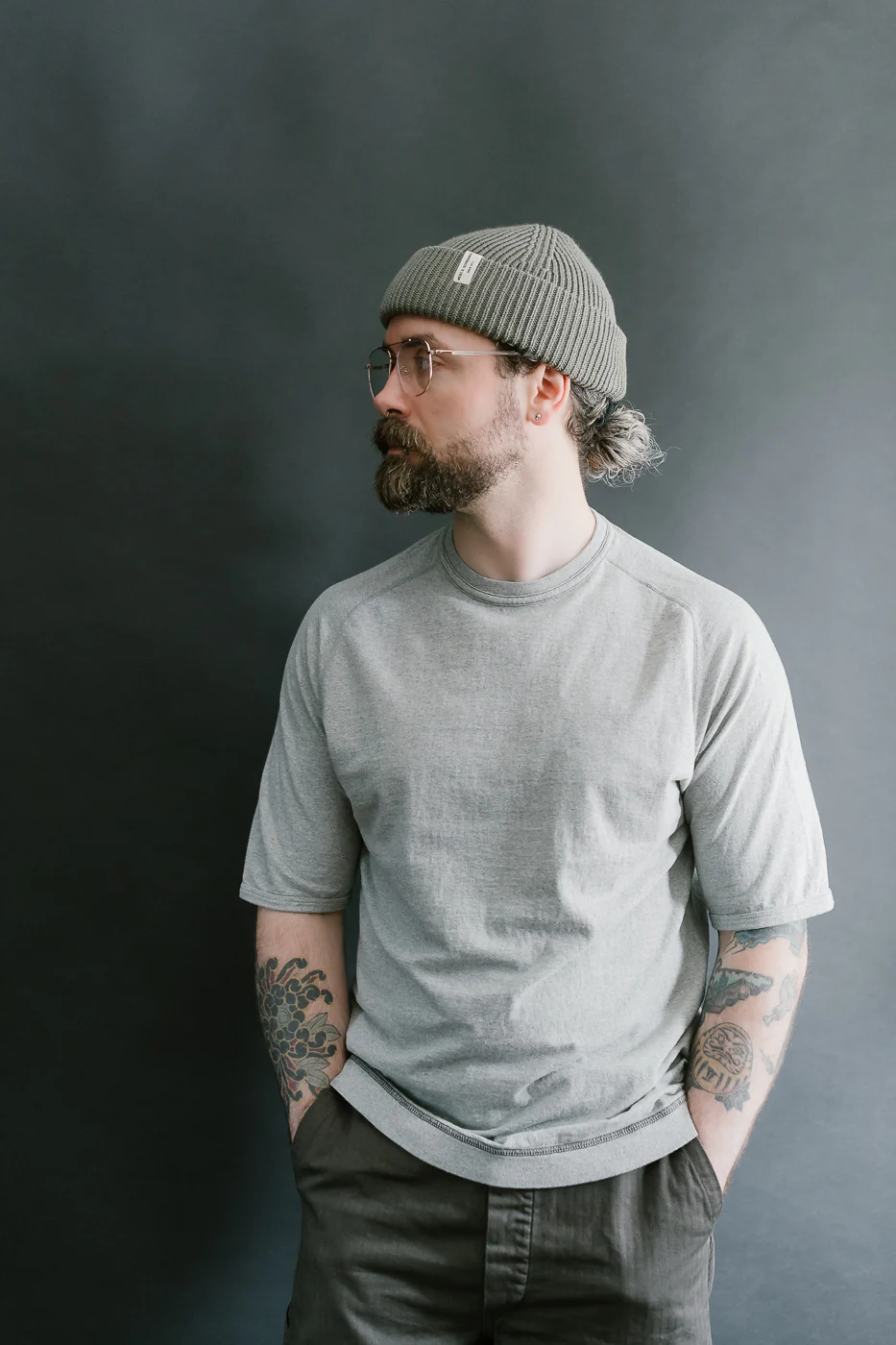 LRC1121 - Supima Cotton Freedom Sleeve Crew - Vintage Grey - Image 13