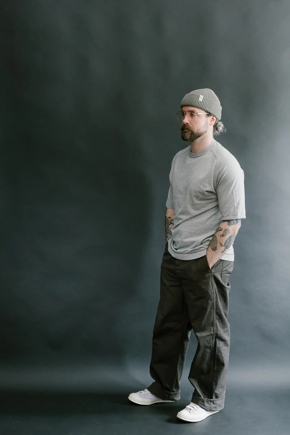 LRC1121 - Supima Cotton Freedom Sleeve Crew - Vintage Grey - Image 7
