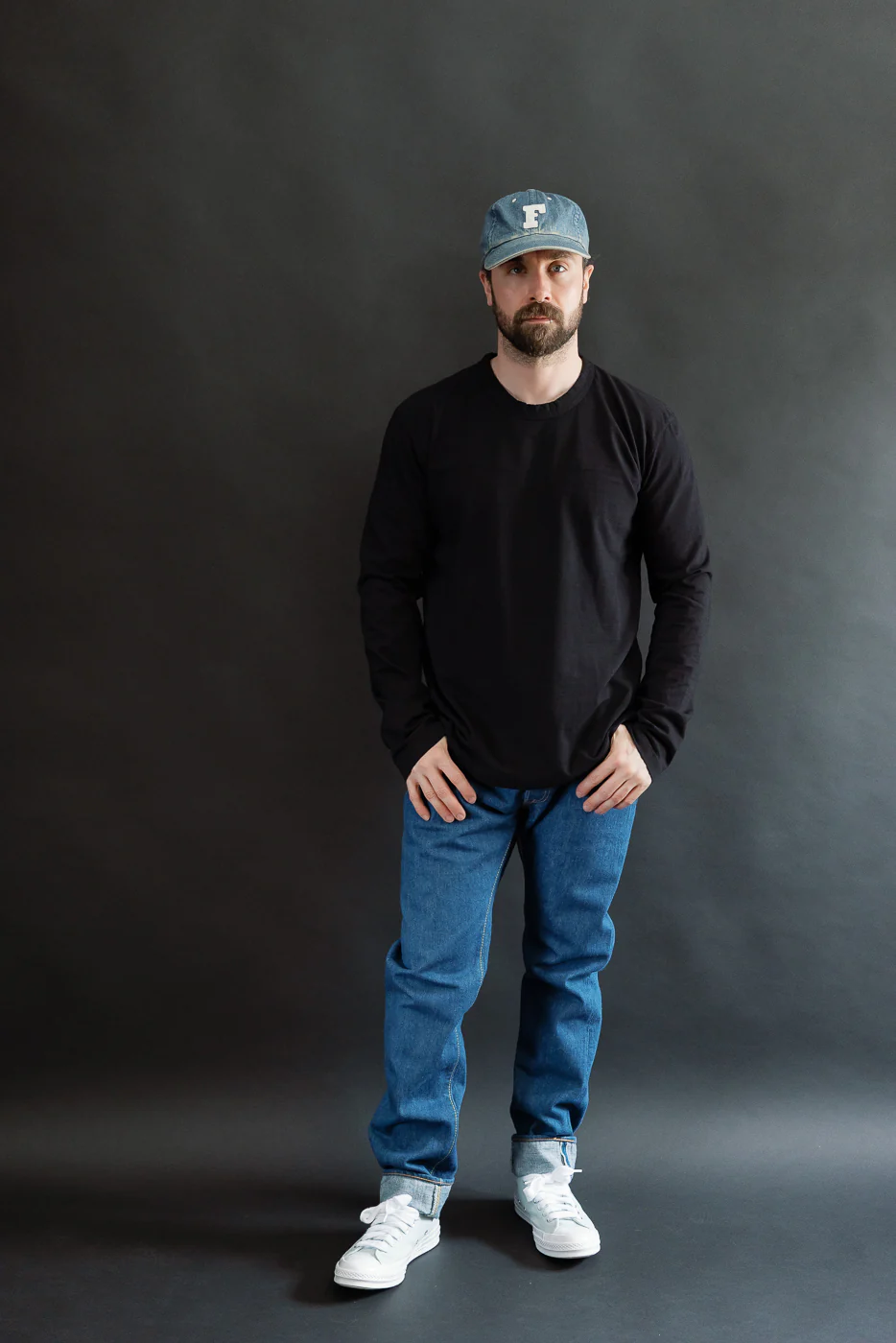 LS-5011-IDBK - Jersey Crew Neck Long Sleeve T-shirt - Black Indigo - Image 6