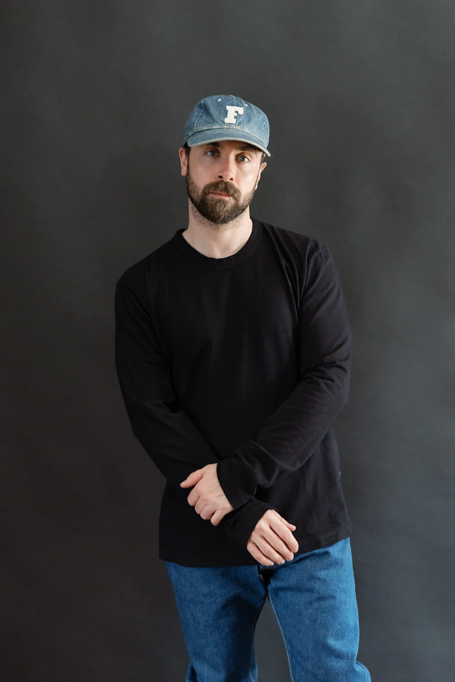LS-5011-IDBK - Jersey Crew Neck Long Sleeve T-shirt - Black Indigo - Image 9