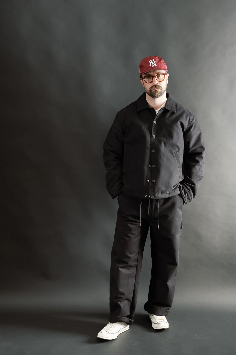 M-A-001 - Dago Jacket Lined Nebraska Cotton - Black - Image 6