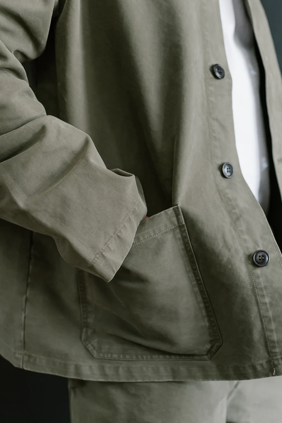 M-B-004 - Coach Jacket Nebraska Cotton - Fossil Green - Image 18