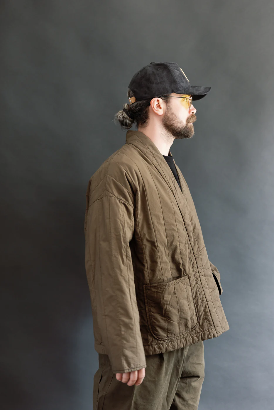 M-B-006 - Edo Jacket Quilted Cotton - Java Brown - Image 10
