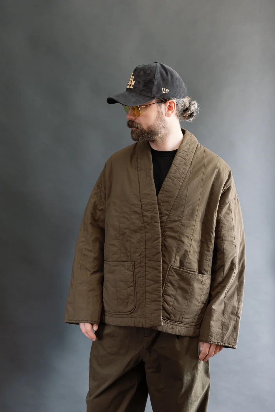 M-B-006 - Edo Jacket Quilted Cotton - Java Brown - Image 13