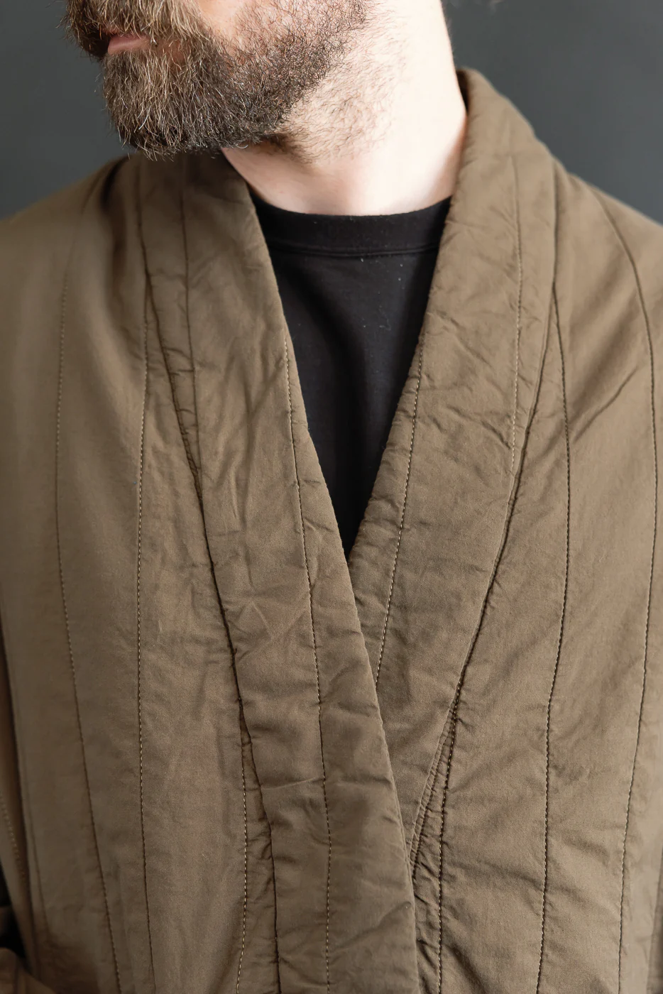 M-B-006 - Edo Jacket Quilted Cotton - Java Brown - Image 15