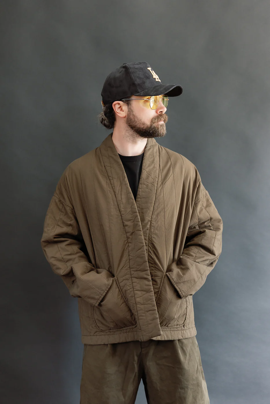 M-B-006 - Edo Jacket Quilted Cotton - Java Brown - Image 9