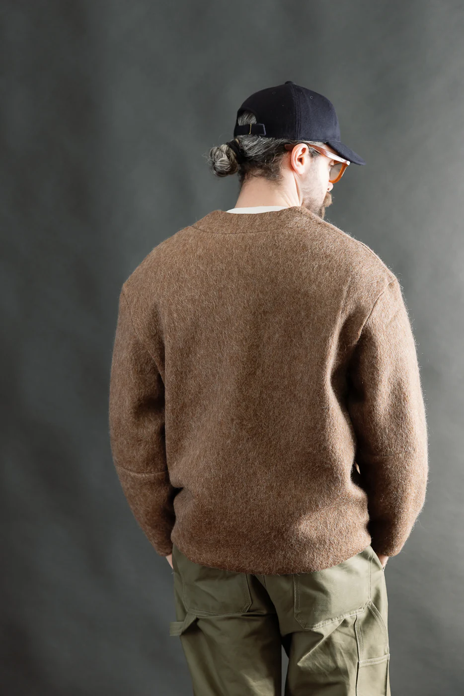 M-B-007 - Basic Cardigan Mohair Fleece - Java Brown - Image 12