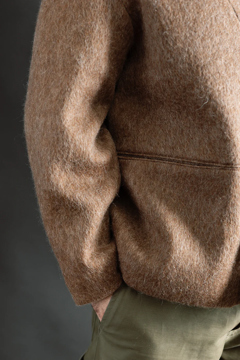 M-B-007 - Basic Cardigan Mohair Fleece - Java Brown - Image 16