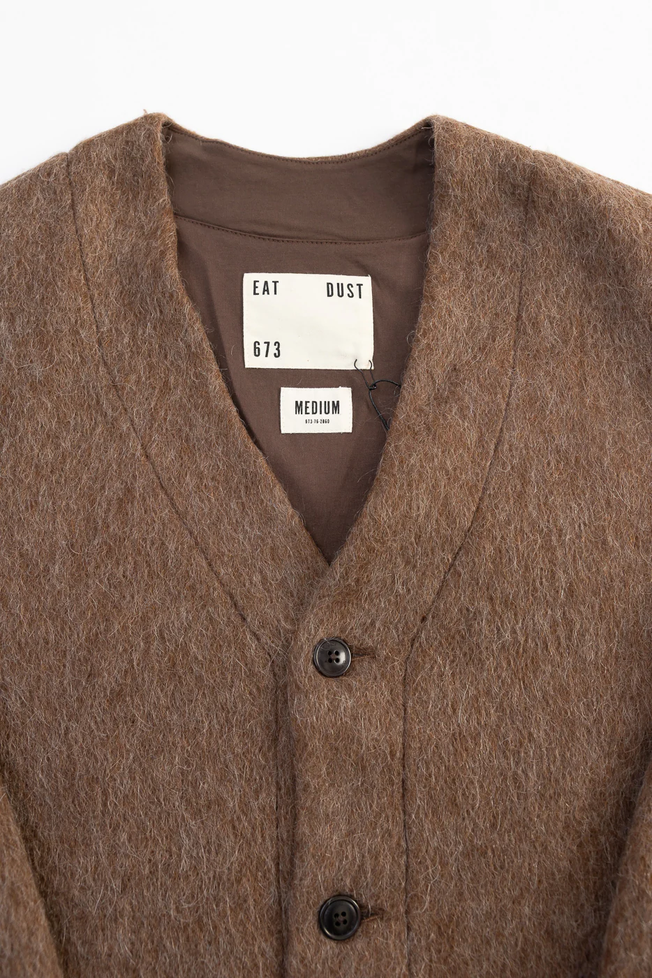 M-B-007 - Basic Cardigan Mohair Fleece - Java Brown - Image 2