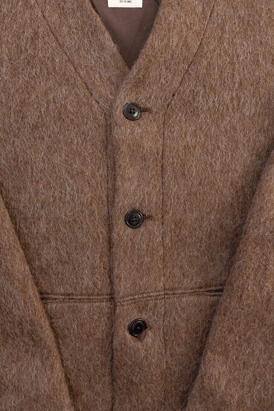 M-B-007 - Basic Cardigan Mohair Fleece - Java Brown - Image 3
