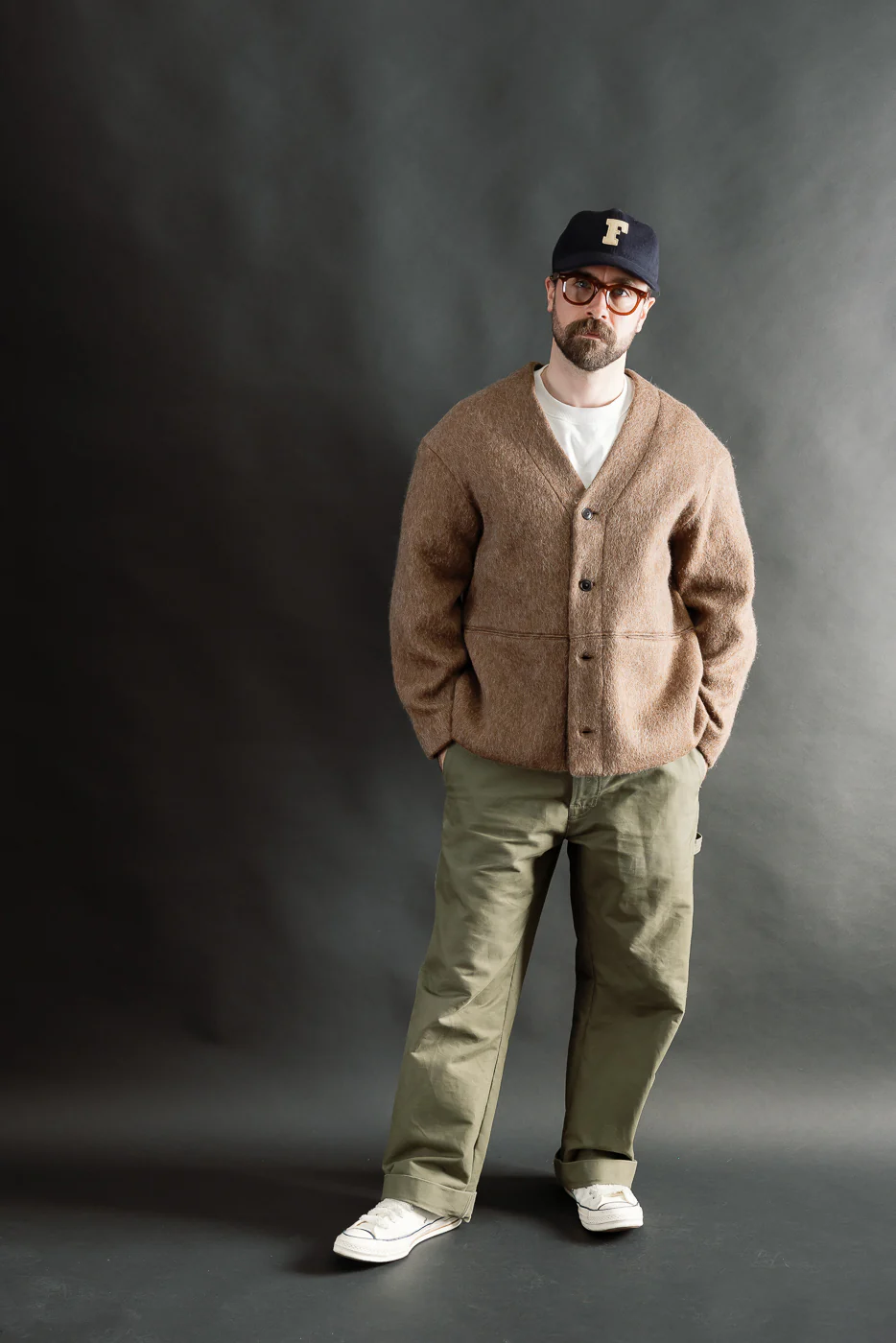 M-B-007 - Basic Cardigan Mohair Fleece - Java Brown - Image 6