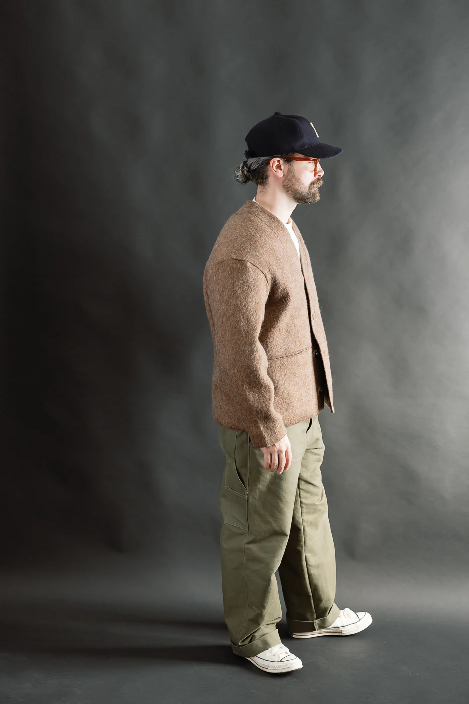 M-B-007 - Basic Cardigan Mohair Fleece - Java Brown - Image 7