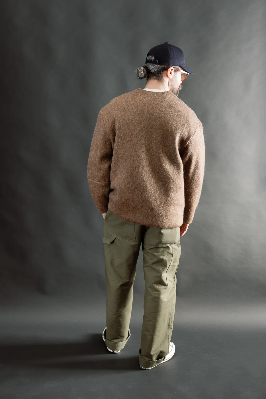 M-B-007 - Basic Cardigan Mohair Fleece - Java Brown - Image 8