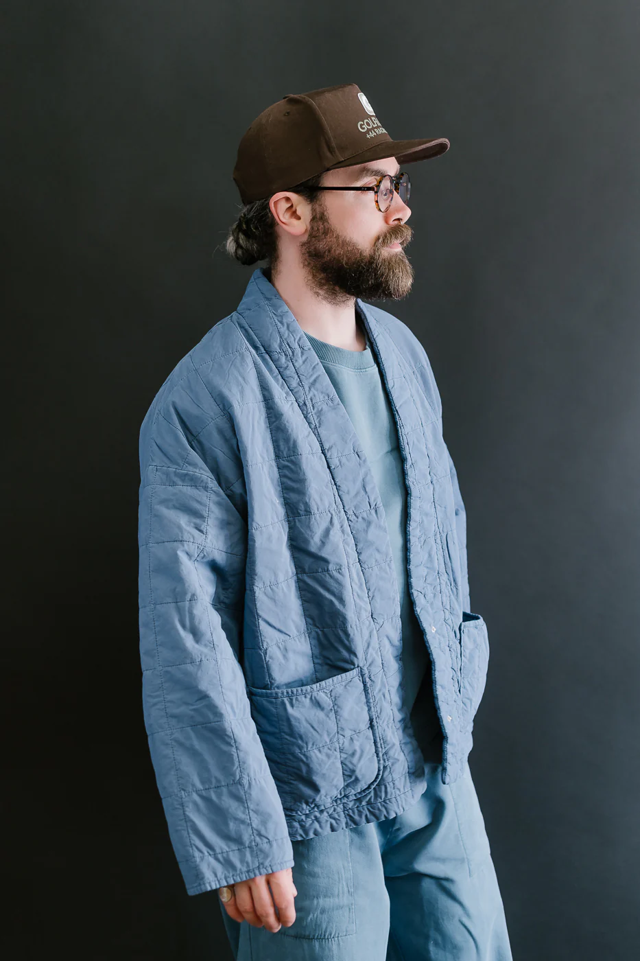 M-B-008 - Edo Jacket Cotton Quilt - Infinity Blue - Image 11