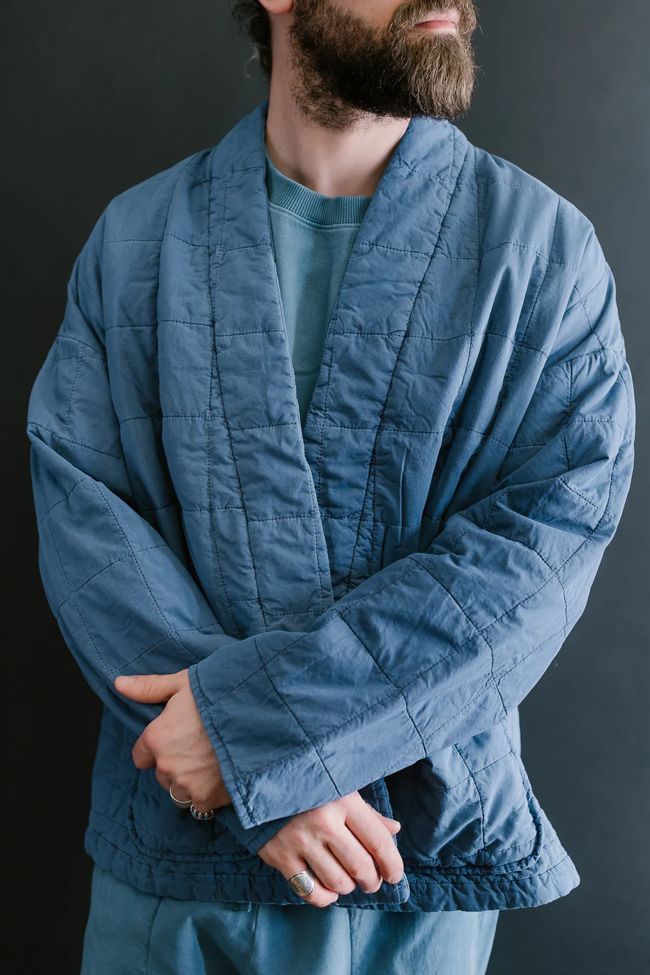 M-B-008 - Edo Jacket Cotton Quilt - Infinity Blue - Image 17