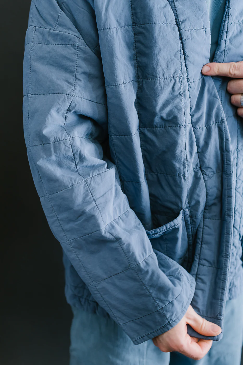 M-B-008 - Edo Jacket Cotton Quilt - Infinity Blue - Image 19