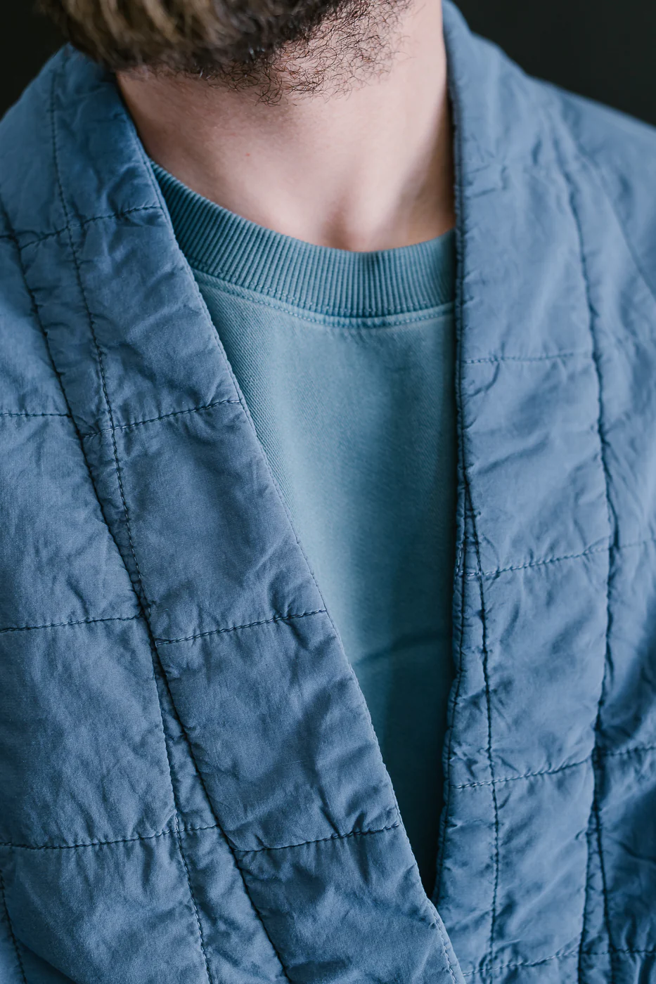 M-B-008 - Edo Jacket Cotton Quilt - Infinity Blue - Image 22