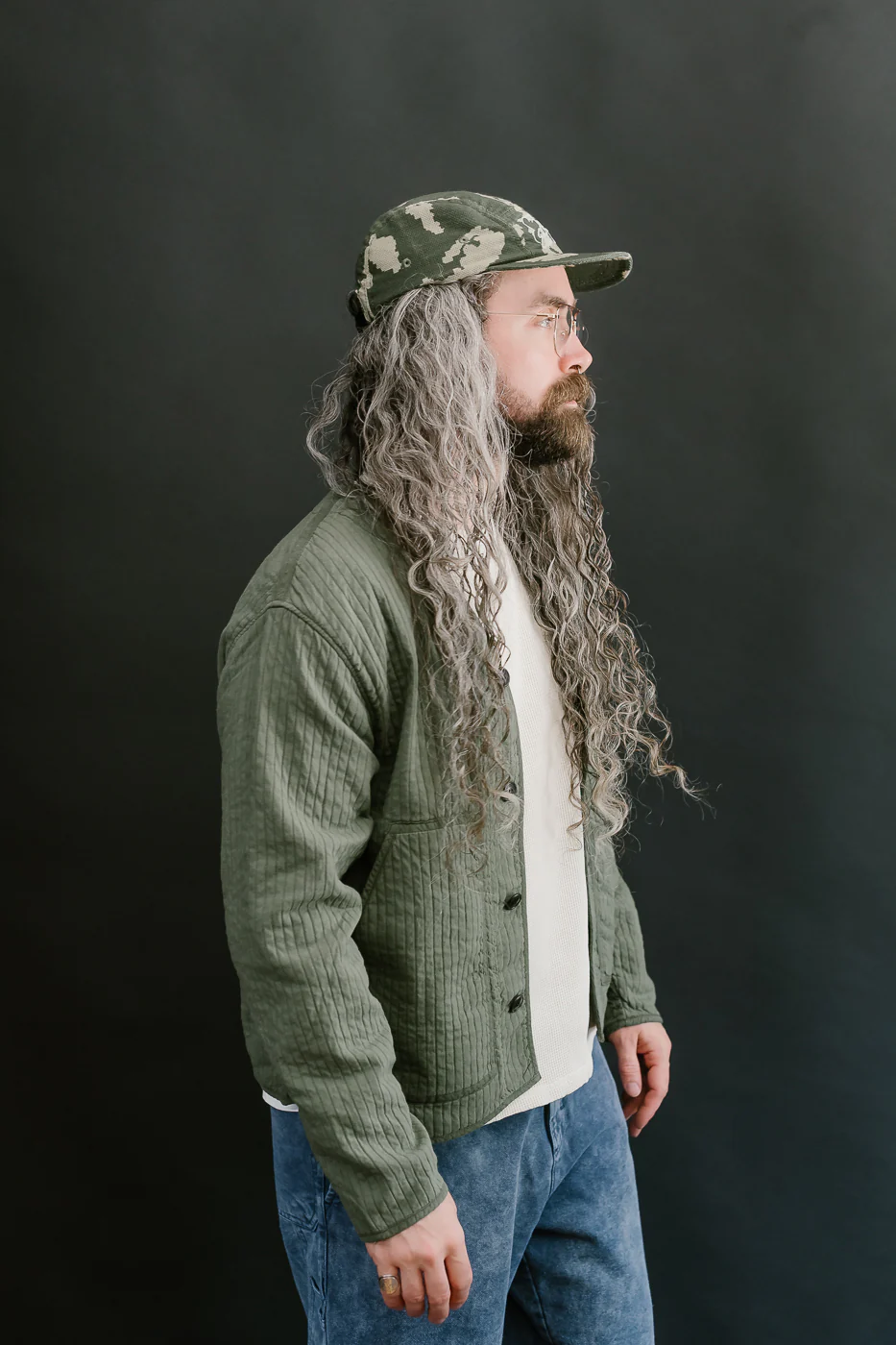 M-B-633 - Baseball Cardigan Armor Quilt Cotton - Litchen - Image 12