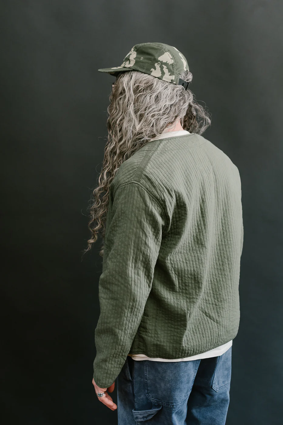 M-B-633 - Baseball Cardigan Armor Quilt Cotton - Litchen - Image 14