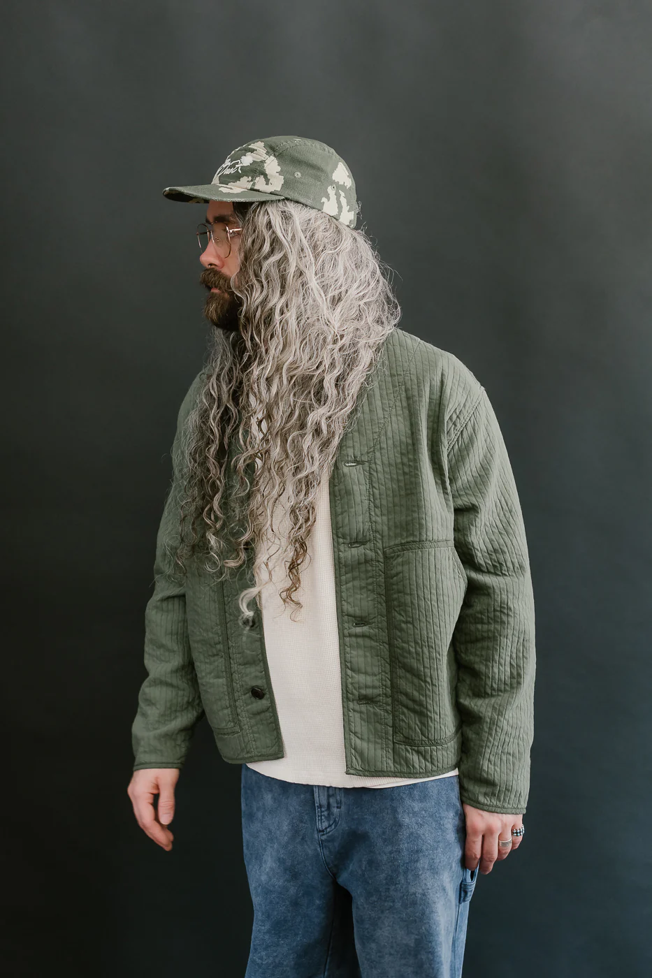 M-B-633 - Baseball Cardigan Armor Quilt Cotton - Litchen - Image 15