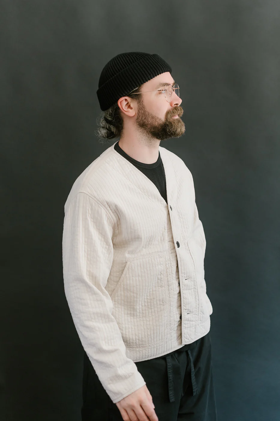 M-B-019 - Baseball Cardigan Armor Quilt Cotton - Shell - Image 10