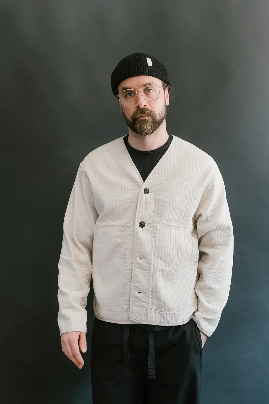 M-B-019 - Baseball Cardigan Armor Quilt Cotton - Shell - Image 15