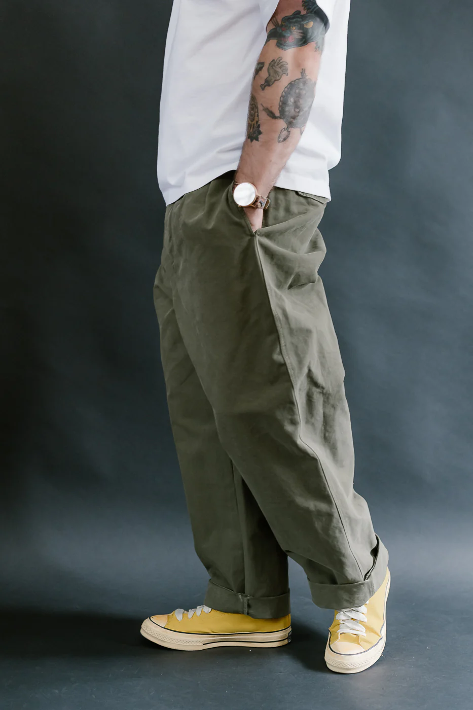 M-C-003 - Officer Chino Nebraska Cotton - Fossil Green - Image 11