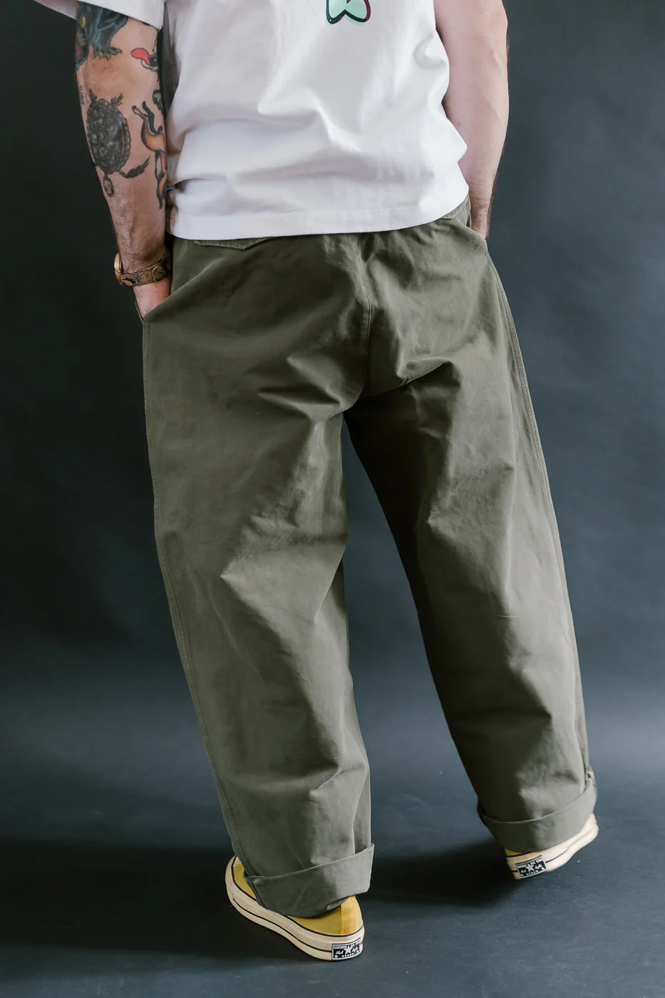 M-C-003 - Officer Chino Nebraska Cotton - Fossil Green - Image 12
