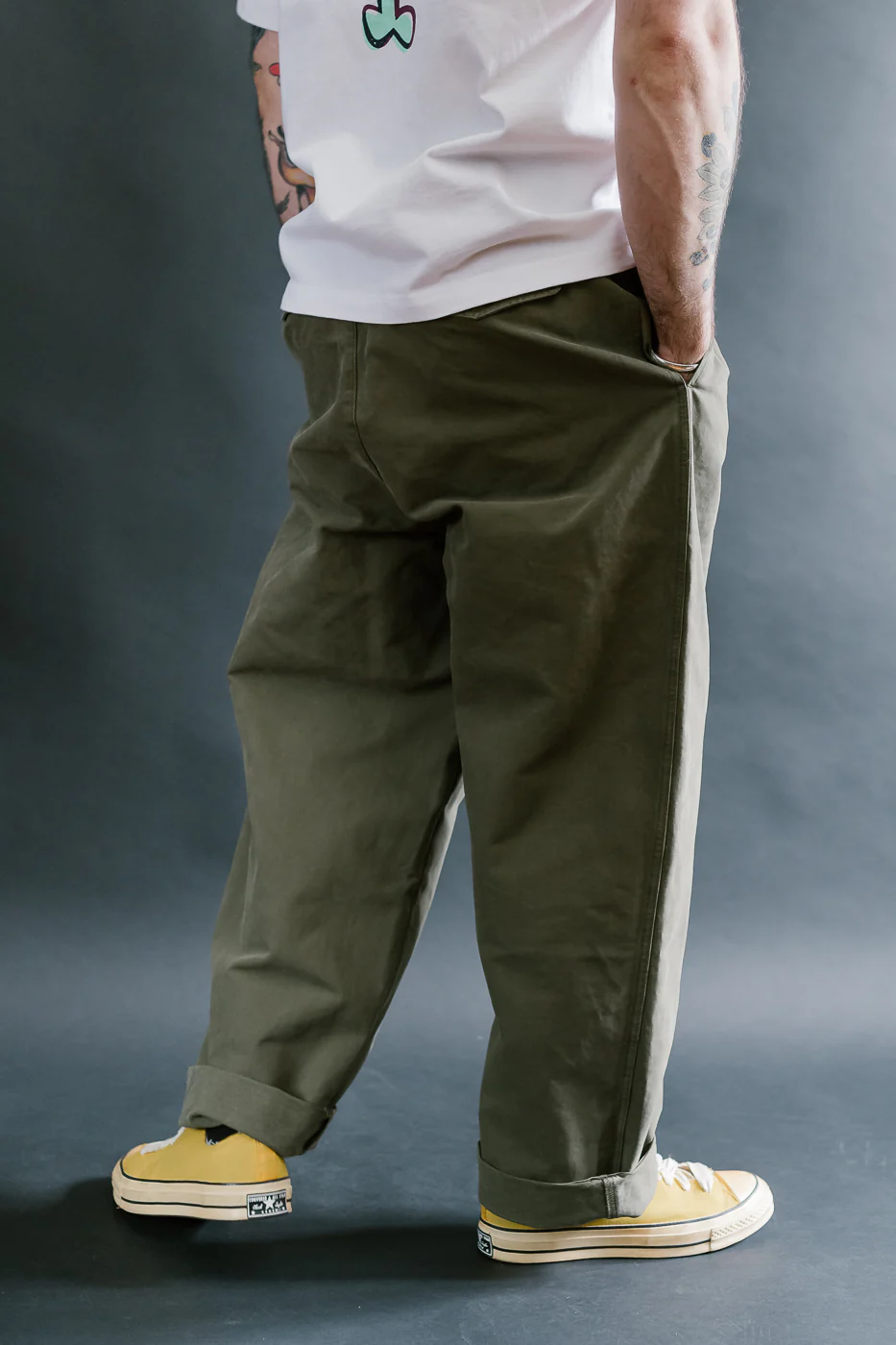 M-C-003 - Officer Chino Nebraska Cotton - Fossil Green - Image 13