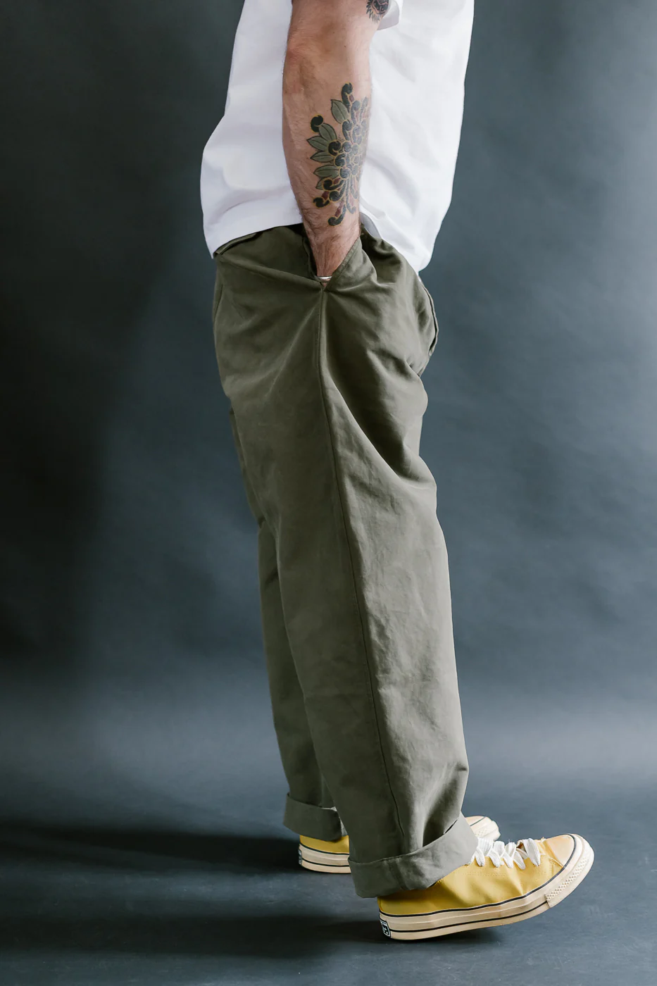 M-C-003 - Officer Chino Nebraska Cotton - Fossil Green - Image 14