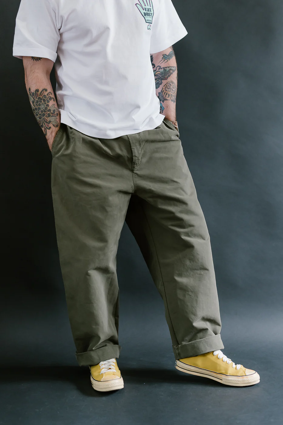 M-C-003 - Officer Chino Nebraska Cotton - Fossil Green - Image 15
