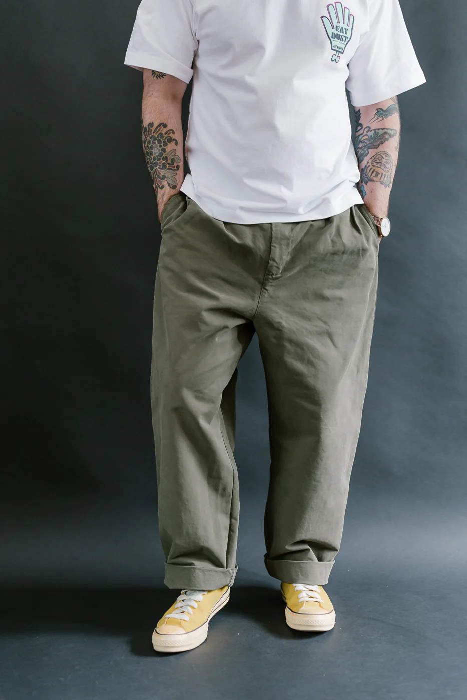 M-C-003 - Officer Chino Nebraska Cotton - Fossil Green - Image 16