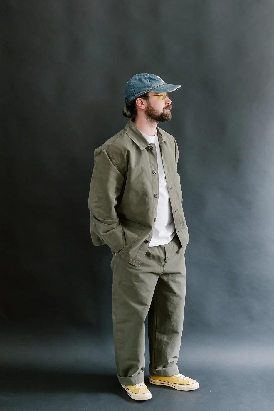 M-C-003 - Officer Chino Nebraska Cotton - Fossil Green - Image 8