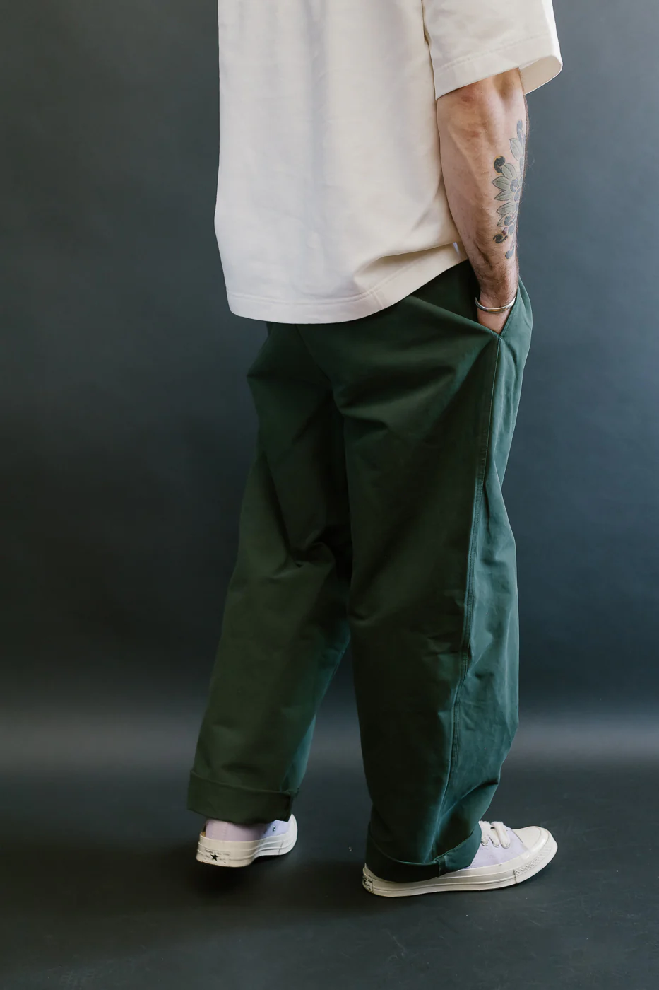 M-C-011 - Officer Chino Nebraska Cotton - Forest Green - Image 12