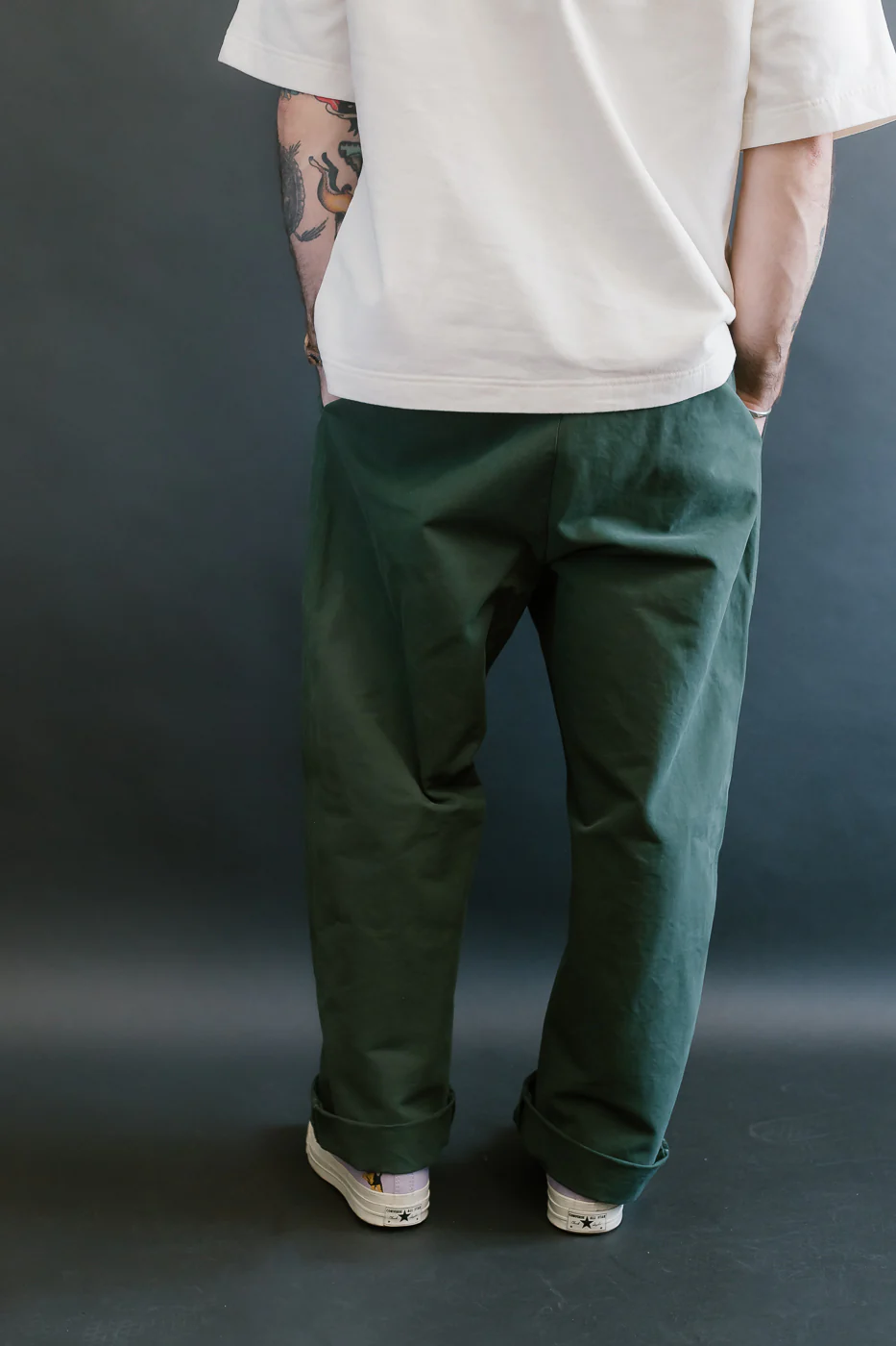 M-C-011 - Officer Chino Nebraska Cotton - Forest Green - Image 13