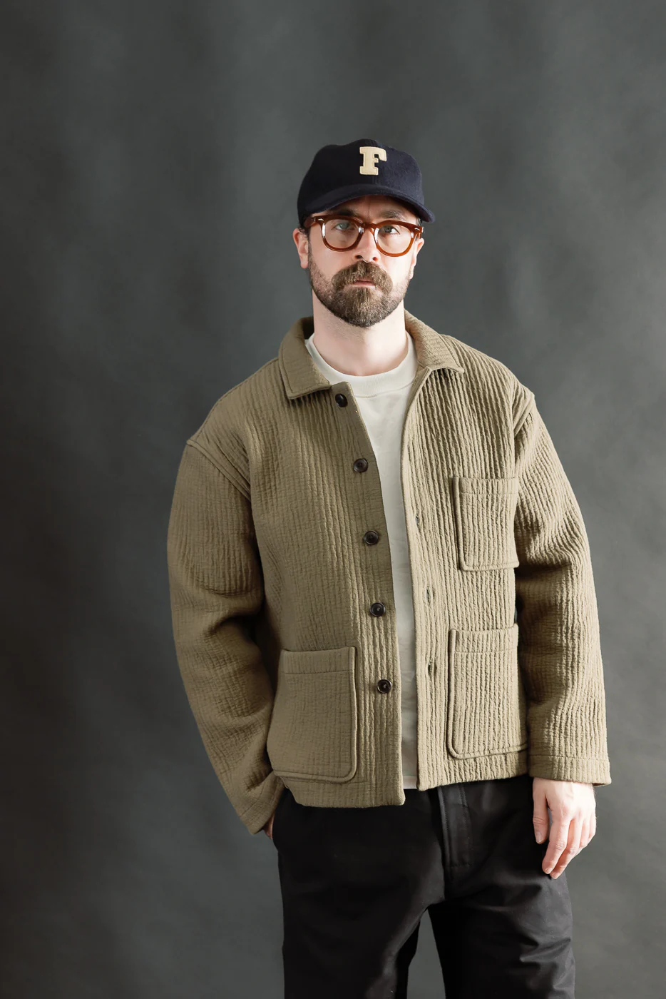 M-I-001 - Cana Shirt Fjord Jacquard - Fossil Green - Image 11